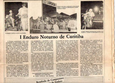 1º ENDURO DA MADRUGADA - 1986<br />JORNAL MOTO E LAZER Nº 11 - FEV 87